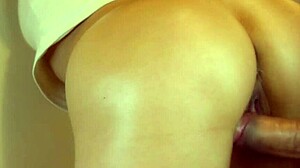 voyeur stepdad bends over stepdaughter for doggystyle pounding