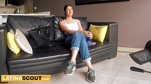 amateur colombian model endures rough pussy pounding fake interview deepthroat doggystyle