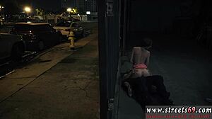 Guys chase tied-up nympho in glasses!