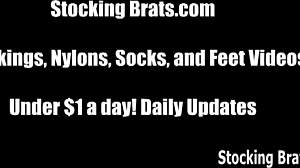 i slide my pantyhose down slow while you worship my feet