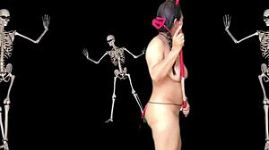 halloween agarabas olpr tease shaved pussy big ass in outdoor dance fuck preview