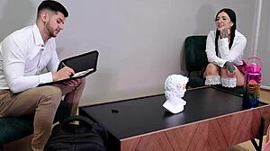 Student seduces teacher for better grades workout sex