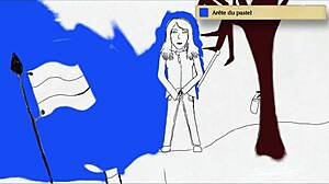 Art academy teen pees standing in home studio!