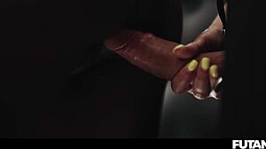 Black babe double penetrated by futa big dicks