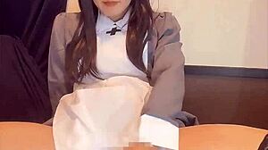 Black-Haired Nurse Ladyboy Quietly Masturbates in Private Shoot