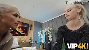 hot blonde threesome fuck while boyfriend watches cuckolded