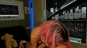 Girlfriend rides cock hard cums inside her tight pussy