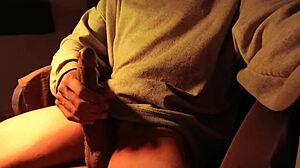 hot guy jerks monster cock in sweater bedroom loud moaning orgasm
