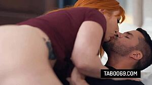 Why does naked redhead stepmom lauren phillips ride stepson's cock so wild?