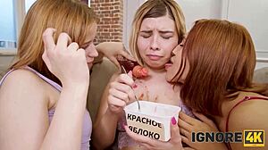 Beautiful Russian Teens Turn Sadness into Group Hardcore Sex