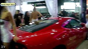 russian blonde upskirt flashes her panties quick