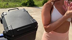 Girl Next Door's Huge Ass Gets Creampied by Neighbor in Leggings