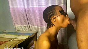 horny ebony babe licks before heading home from action