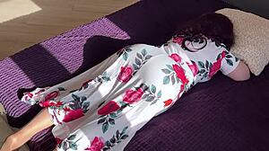 Stepmom Lies on Bed Disturbed by Horny StepSon