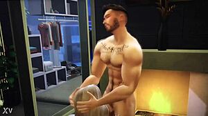 Sims 4 Hunk Gulps Hot Dick Deepthroat Cumshot!