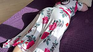 Stepmom Lies on Bed Disturbed by Horny StepSon