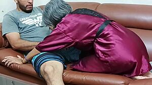 fucking my stepson's thick cock alone while hubby works... in spanish