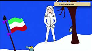 Art academy teen pees standing in home studio!