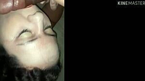 Chubby black tattooed babe begs: Fill my mouth with your hot cum now?