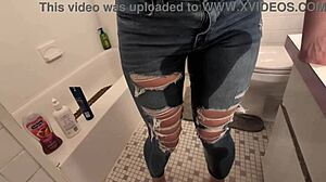 You see my amateur pee desperation golden shower