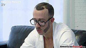 Dillion's Natural Tits Bounce in Cumshot Facial at Studio