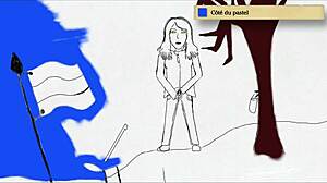 Art academy teen pees standing in home studio!