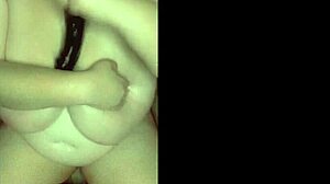 My huge saggy tits love dildo titjob play