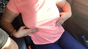 Big natural tits bouncing in car ride