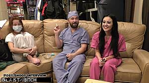 blaire celeste's mouth filled with huge cum load backstage