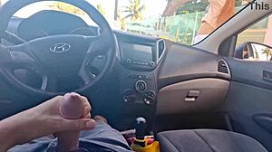 risky car masturbation tempts her into public doggystyle thrill