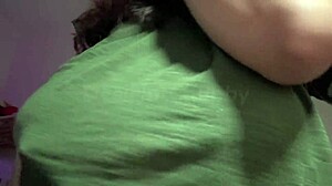 hey fans, horny indian aunty flaunts her huge boobs solo