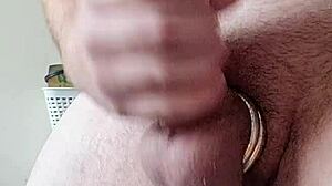 hey rockymontana strokes monster cock solo cums huge with domi toy