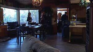 blonde milf carmen luvana's shaved pussy rides cock deepthroat anal gape