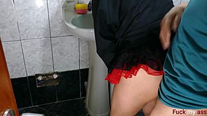 extreme anal pounding stretches beautiful latina's huge ass in the bathroom