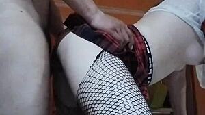 pounding wife's tight ass and pussy balls deep