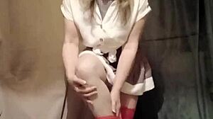 wanna see this french slave strip tease and magic wand herself to orgasm?