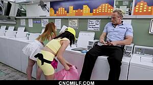freeuse laundromat employee fucks big ass milf owner anytime in every position