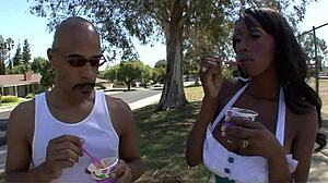 Codi Bryant boyfriend sucks her massive homegrown melons passionately