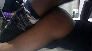 Naughty Ebony Son Sneaks Big Black Cock Doggystyle into Housegirl