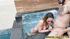 Doggystyle Hydro Massage 2-on-1 Pounding Cumshot Compilation