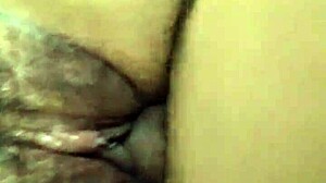 guy pounds my tight hairy pussy from behind pov