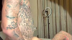 damn that big ass blonde rides tattooed stud swallowing every drop
