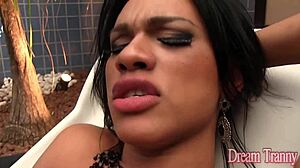 Watch This Horny Tgirl Mylla Pereira Stroke Her Thick Cock