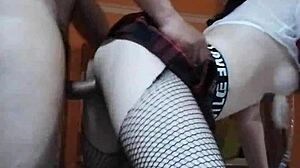 pounding wife's tight ass and pussy balls deep