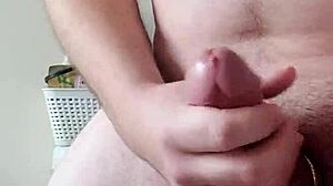 hey rockymontana strokes monster cock solo cums huge with domi toy