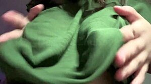 hey fans, horny indian aunty flaunts her huge boobs solo