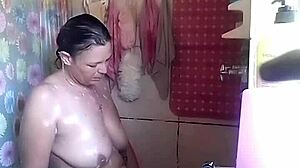 spied on friend's busty milf masturbating wildly