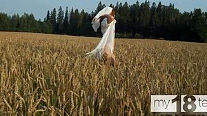 my18teen cute redhead walks field fingers wet tight pussy