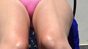 i rub suncream on my tits sunbathing public