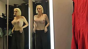 Transparent See-Through Try On Haul Mall Public Flashing